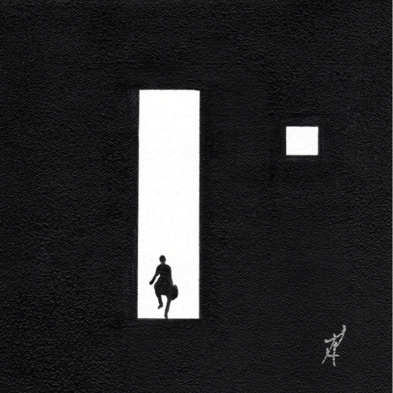 serge rat artworks black and white painting